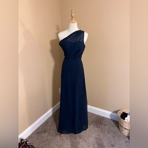 Birds Grey Navy Kira dress XS chiffon with slit